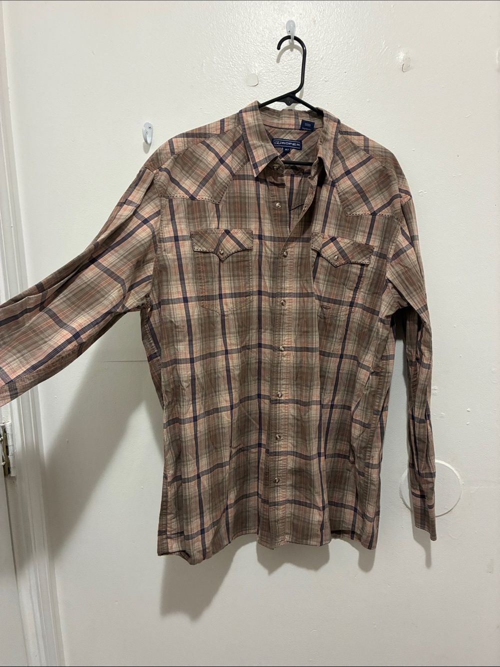 Roper Brown Plaid Western Button-Up Shirt